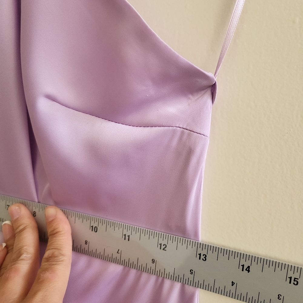 Silk Lavender Halter Dress - Picture 3 of 9